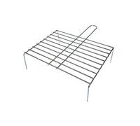 Grille avec pieds pour barbecue - Zinc - 45x35 cm