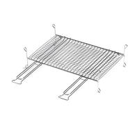 Grille Barbecue Double Avec Pieds En Acier (60x40Cm) Chrome Brillant A14060