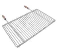 Grille barbecue inox réglable 60-70 × 37 cm avec poignées | Version réglable avec poignées