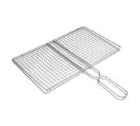 Grille Barbecue Panier à grillades for barbecue M/L | Filet de barbecue for Grill, Steak, viande, poisson, légumes, pince à mailles en fer argenté(L)