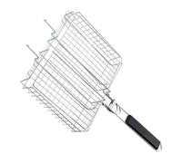 Grille Barbecue Pliante en Fer Plaqué Argenté, Support Portable Robuste | Bois, Usage Barbecue et Rassemblement, Format Compact pour Transport, Structure Pliable à Forte Capacité