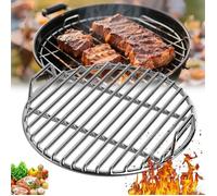 Grille Barbecue Ronde Grille Barbecue avec Poignée à Double Oreille Acier Inoxydable Fil d'acier Massif épais Diamètre 40 CM