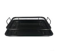 Grille BBQ Acier Inoxydable Bleui Avec pour plateau Grille BBQ(E) | Acier inoxydable cuivré, fini bleui anti-corrosion, dimensions 30x22x5.5cm, pour idéal légumes et viandes