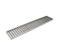 Grille caillebotis en acier galvanisé - 1m x 20cm - Gris - Maille anti-talon - Résistant à la corrosion