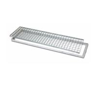 Grille caillebotis en acier galvanisée avec cadre pour caniveau de drainage, collecte et évacuation des eaux pluviales
