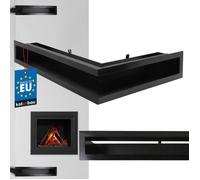 Grille Cheminée - KOTARBAU - Bande d’aération d’angle - Acier revêtu poudre - 60x40 cm - Noir
