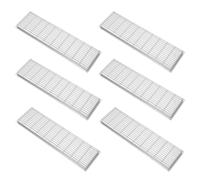 Grille D’aération en Plastique ABS Rectangulaire 6 Pièces | Surface Lisse Argentée, Circulation D’air Améliorée, des Odeurs, Adaptée aux Portes de Placard, Garage et Salle de Bain