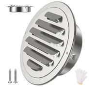 Grille D’aération Ronde Inox 304 Avec Moustiquaire 50 70 100 150 200 300mm | Grille Ventilation Murale Extérieure À Lamelles 45°, Coupe-vent Pour Cuisine, Salle De Bain Et Hotte(110mm/4.3in)