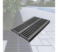 Grille D d'extérieur 50 x 50 x 4 cm - Débit d'eau efficace - Nettoyage facile - Caniveau pour terrasse et extérieur