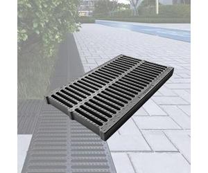 Grille D d'extérieur 50 x 50 x 4 cm - Débit d'eau efficace - Nettoyage facile - Caniveau pour terrasse et extérieur
