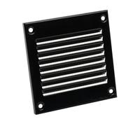 Grille d'aération 100 x 100 mm - Noir - Grille d'aération avec moustiquaire - Grille métallique