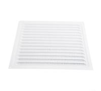 Grille d'aération carrée en métal blanc de 200 mm avec filet anti-mouches pour extracteur de ventilateur, conduit d'entrée, utilisation intérieure et extérieure (300 x 300 mm)