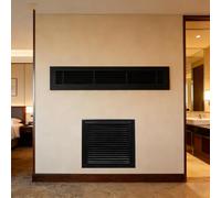 Grille d'aération en acier noir, 45,7 x 55,9 cm, grille CVC pour mur/plafond, grille de ventilation durable avec filtre en maille pour la maison et le bureau