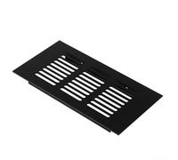 Grille d'aération en alliage d'aluminium avec moustiquaire - Housse de ventilation à persiennes pour meubles - Utilisation intérieure et extérieure - 400 x 400 mm (noir, 60 x 400 mm)