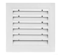 Grille d'aération en aluminium blanc avec moustiquaire - Évent mural à persiennes pour porte de grenier - 200 x 200 mm (300 x 300 mm)