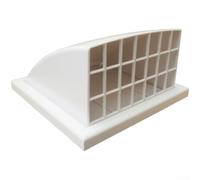 Grille d'aération en PVC blanc 260 x 105 mm avec filet anti-mouches pour maison, bureau, garage, conduit (100 mm)