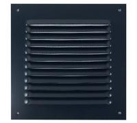 Grille d'aération métallique à persiennes anthracite - pose en applique - 165 x 165 AUTOGYRE