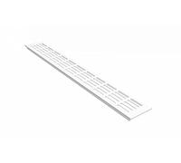 Grille d'aération MS Beschläge en aluminium poudré blanc RAL9016 - A encastrer - 80 mm de largeur - Ventilation pour porte - Couverture de radiateur - Ventilation de plan de travail - Grille