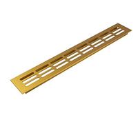 Grille d'aération rectangulaire GedoTec® - En aluminium effet or - Pour meuble et porte ovale - H6001 - Longueur : 400 mm - Largeur : 80 mm - Fabriquée en Allemagne