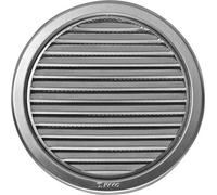 Grille d'aération ronde avec filet NVM, Ø 150 mm, acier inoxydable 0706