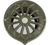 Grille d'aération ronde élégante en aluminium aspect antique Grille nostalgique Moustiquaire verte 100mm