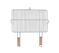 Grille 54 x 34 cm avec 2 poignées en bois acier chromé grille de barbecue Barbecue Embout de rechange rouille