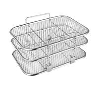 Grille de barbecue à 3 couches pour économiser de l'espace - Outil de cuisine adapté pour une cuisson efficace et la préparation des aliments - Grille de cuisson multifonction