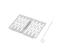 Grille de Barbecue Argenté Pliable Portable en Acier Inoxydable | Compacte et Pratique, Usage Fête ou Pêche, Grosse Capacité, Mini Format Extérieur