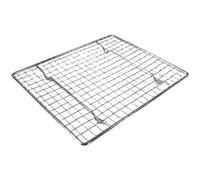 Grille de barbecue avec pieds, filet à rôtir argenté, petite taille 25 x 20 x 1,7 cm, plaque de cuisson pour barbecue à la maison