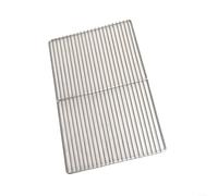 Grille de barbecue carrée en acier inoxydable - Portable et réutilisable - Grille de cuisson pour rôtir des légumes en plein air, poissons, brochettes (30 x 40 cm)