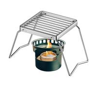 Grille de barbecue de camping - Support pliable portable - Support de | Support en acier inoxydable réglable en hauteur en deux positions pour les barbecues en plein air, les cuisines de camping