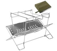 Grille de barbecue d'extérieur - Support portable en acier inoxydable et support de cuisson pour feu de camp | Accessoire de barbecue pliable pour le camping
