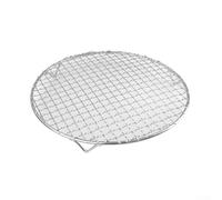 Grille de barbecue en acier inoxydable, filet de barbecue rond réutilisable avec répartition uniforme de la chaleur, grille antiadhésive pour friteuse à air, four et barbecue extérieur (28 cm)