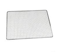 Grille de barbecue en fer galvanisé, grille de rôtissage de viande de poisson, design carré robuste pour intérieur et extérieur (40 x 30 cm)