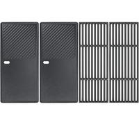 Grille de barbecue en fonte émaillée - 43 x 72 cm - Set de 2 grilles et 2 plaques - Pièce de rechange