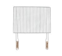 4U-Onlinehandel Grille de cuisson 54x38 cm avec 2 poignées en bois en acier chromé, pièce de rechange pour barbecue