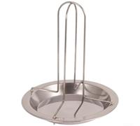 Grille de barbecue pliable en acier inoxydable pour rôtissoire à poulet portable pour camping en plein air avec poignée amovible (petit)