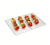 Grille de Barbecue Rectangulaire 30 x 45 cm en Acier Inoxydable, Filet de Cuisson Antiadhésif Robuste pour Plancha, Four, Support de Refroidissement, Accessoire de Cuisson pour Barbecue et Pique-Nique