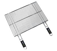 Grille de barbecue rectangulaire - Acier chromé - 60 x 40 cm - Poignées soft-touch