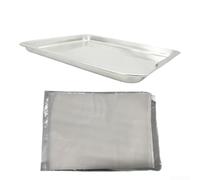 Grille de barbecue robuste avec poignée fixe (petite poêle blanche) | Acier inoxydable, haute résistance à la chaleur, à la rouille, construction robuste, cuisson sûre