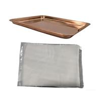 Grille de barbecue robuste avec poignée fixe (petite poêle dorée) | Acier inoxydable, haute résistance à la chaleur, à la rouille, construction robuste, cuisson sûre