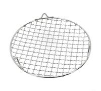 Grille de barbecue ronde en acier inoxydable avec pieds, plaque de cuisson | Cuisinière et utilisation domestique, maille polie miroir pour un chauffage uniforme, pas de fuite de nourriture