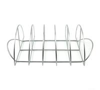 Grille de barbecue semi-ronde en acier inoxydable anti-adhésif pour steak poulet - Outil de cuisine d'extérieur robuste 38,5 cm Argenté