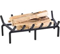 Grille de cheminée de 61 cm, support de poêle à bois, support à bois de chauffage, noir en fer forgé, fosse à outils de petit bois, 76,2 cm