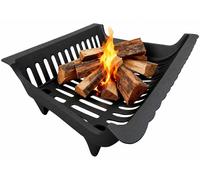 Grille de cheminée porte-bûches - Fonte - 45,72 x 38,1 cm - Noir - Pour intérieur et extérieur