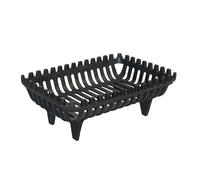 Grille de cheminée Relaxdays, bûche pour cheminée, H x L x P : 18 x 46 x 31 cm, Solide, Lourde, Fonte, Noir