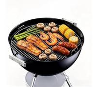 Grille de cuisson de 35 cm de diamètre, répartition homogène de la chaleur | Maille chauffante uniforme, empêche les brûlures, convient aux barbecues de 35 cm, en acier robuste, idéal pour les steaks et