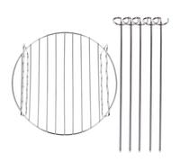 Grille de Cuisson en Acier Inoxydable pour Friteuse à Air Chaud | Brochettes, Accessoire Argenté, Support Surélevé pour Cuisson au Four, Lot pour Viande et Légumes