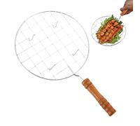 Grille De Cuisson En Fil D'Acier Inoxydable Grille de barbecue ronde | Plat À Rôtir Poignée Anti-Brûlure, Ronde, Acier Inoxydable, Plat De Cuisson Pour Barbecue Camping Pique-Nique Cuisson Au