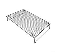 Grille de cuisson pliable avec pieds pour cuisson au four, séchage de la viande - Plateau en acier inoxydable style carbone pour économiser de l'espace 42,5 x 27,7 cm (1 pièce)